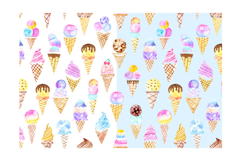 ice-cream-watercolor-clipart-set