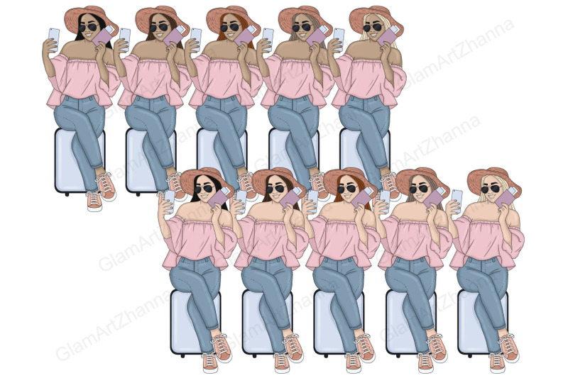 travel-girl-clipart-planner-girl-graphics-set