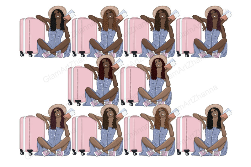 travel-girl-clipart-planner-girl-graphics-set