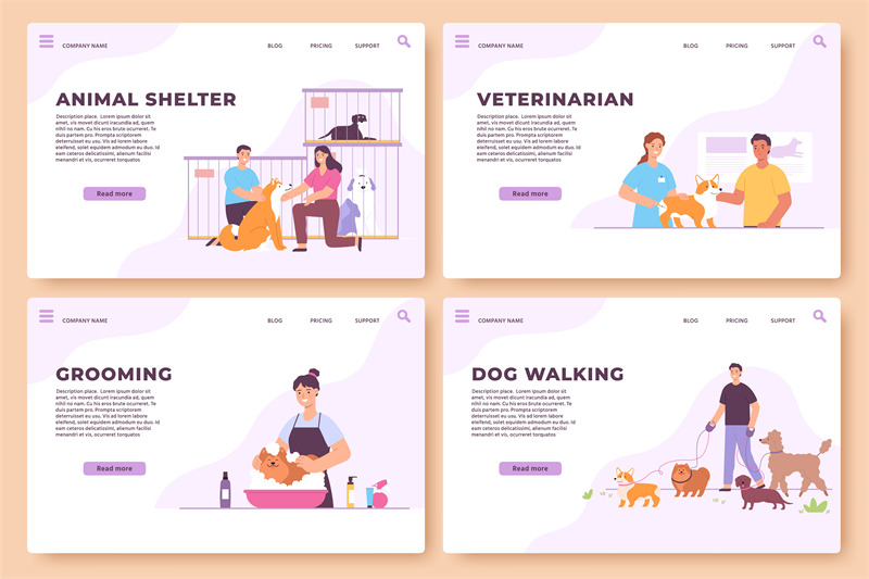 animal-care-service-grooming-veterinarian-walking-and-shelter-landi