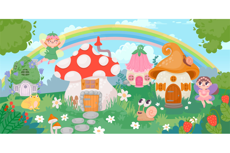 magic-forest-village-landscape-with-little-houses-and-fairy-flower-an