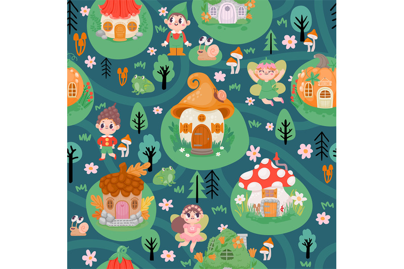 fairytale-seamless-pattern-with-magic-village-houses-and-fairies-cart