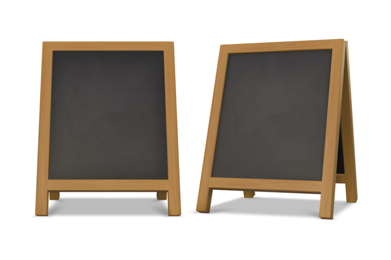 outdoor-chalk-menu-blackboard-stand-with-wood-frame-realistic-chalkbo