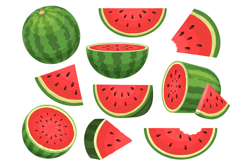 cartoon-fresh-green-open-watermelon-half-slices-and-triangles-red-wa