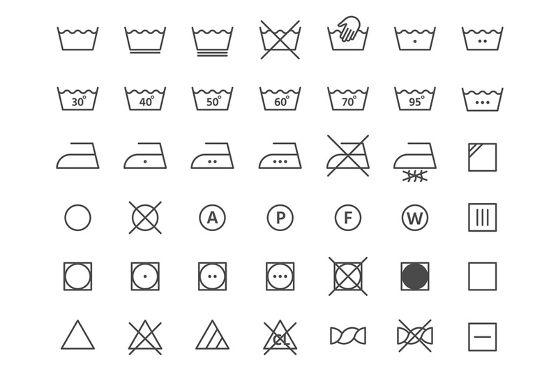 laundry-label-instruction-line-icons-for-clothes-fabric-hand-washing