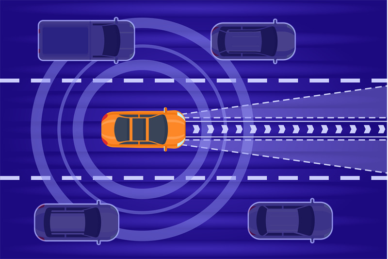 smart-autonomous-car-drive-in-traffic-top-view-future-car-with-radar