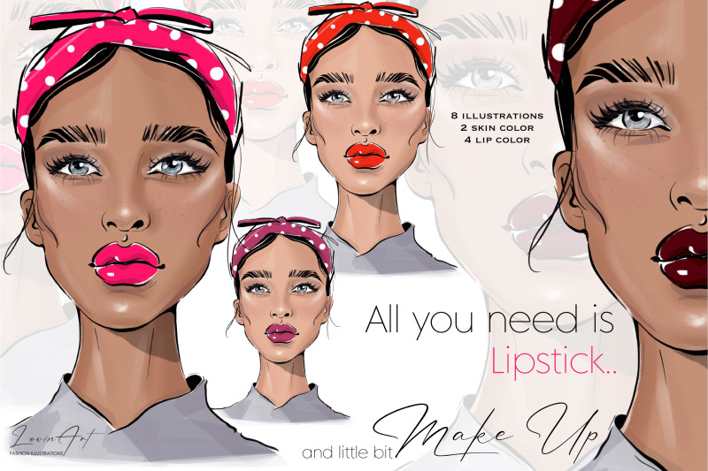 fashion-girl-with-lipstick-clipart-african-american-woman-black-girl