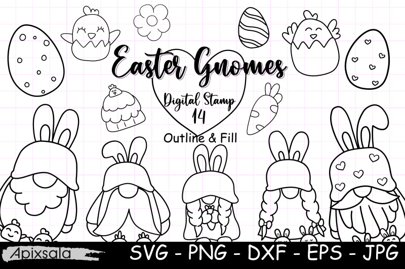 easter-gnomes-digital-stamps