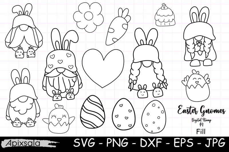 easter-gnomes-digital-stamps