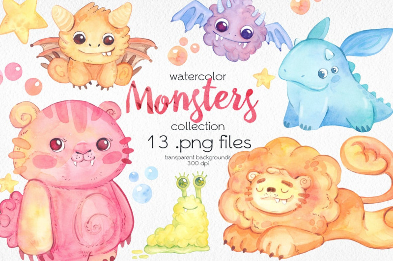 watercolor-baby-monsters-clipart