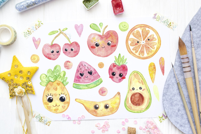 watercolor-cute-fruit-clipart