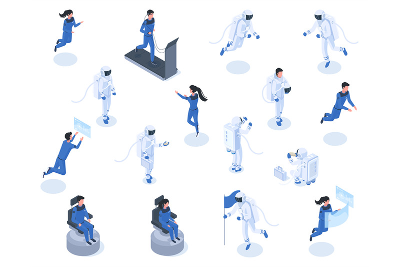 isometric-astronaut-characters-space-explorers-spaceman-in-spacesuit