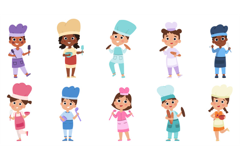 baby-chefs-characters-young-professionals-wear-cook-uniform-kids-coo