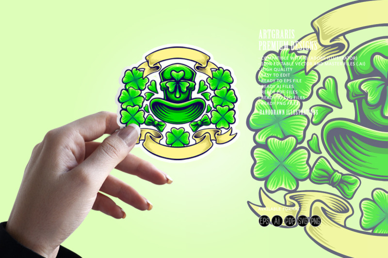 st-patricks-clover-day-with-vintage-banner-svg