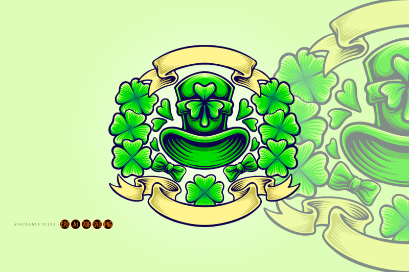 st-patricks-clover-day-with-vintage-banner-svg