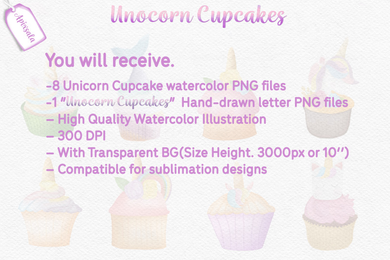 unicorn-cupcake-watercolor-sublimation