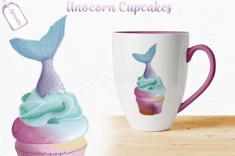 unicorn-cupcake-watercolor-sublimation