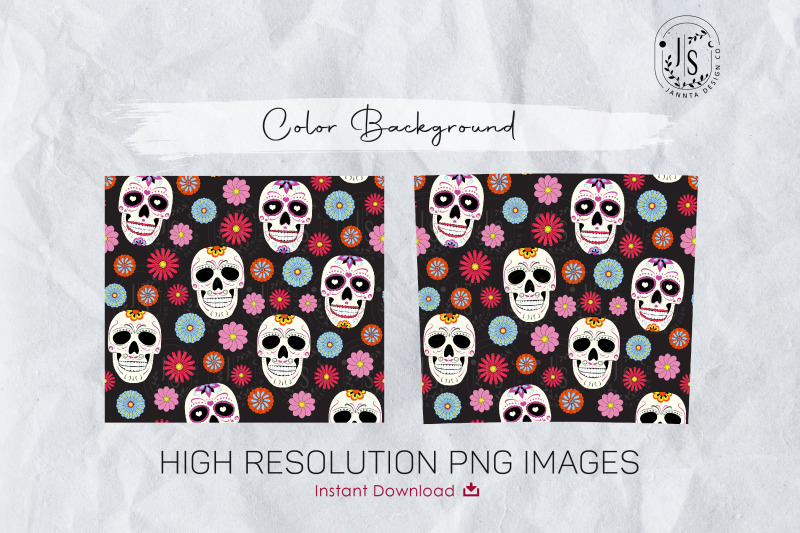 sugar-skull-and-flowers-20oz-tumbler-sublimation-wraps