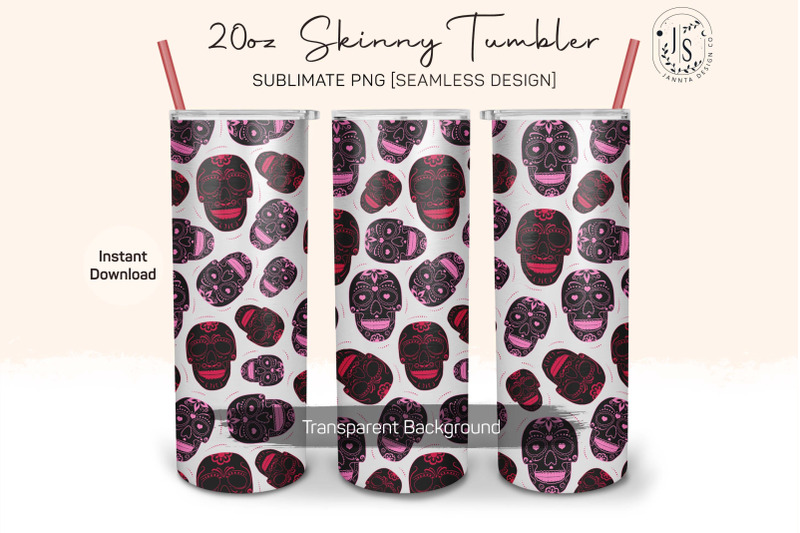 skull-neon-20oz-tumbler-sublimation-wraps