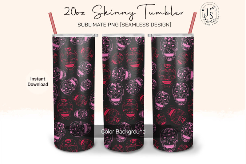 skull-neon-20oz-tumbler-sublimation-wraps