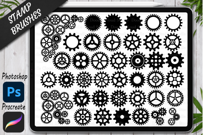 cogs-and-gears-stamps-brush-for-procreate-and-photoshop-steampunk