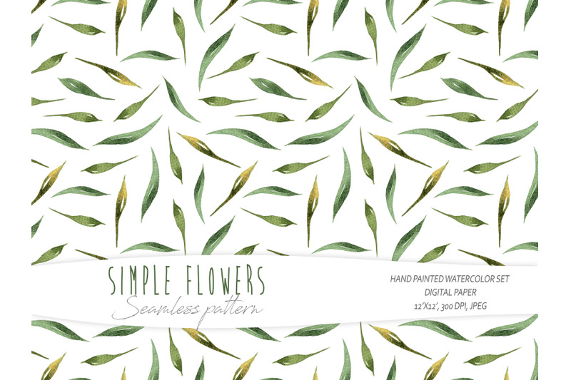 watercolor-simple-floral-seamless-pattern-on-white-background