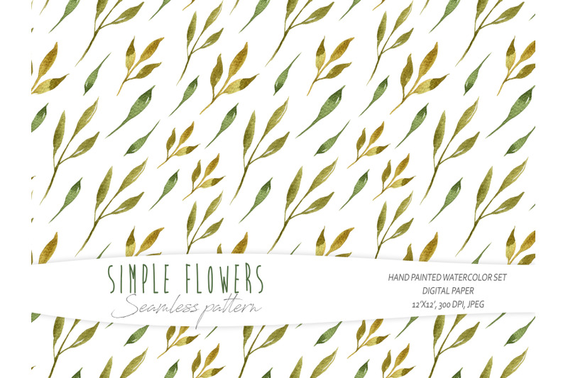 watercolor-simple-floral-seamless-pattern-on-white-background