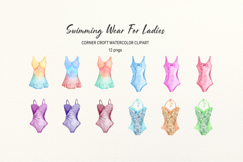 watercolor-swimming-suits-and-bikinis