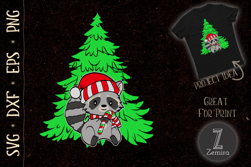 raccoon-christmas-tree-lights-pajama