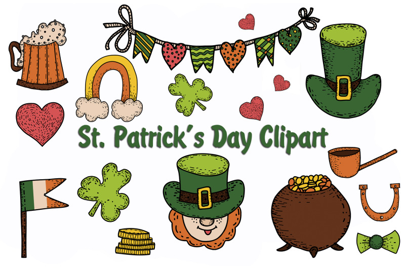 st-patrick-039-s-day-clipart-and-seamless-patterns