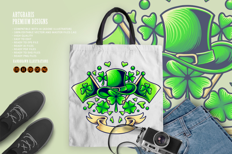 happy-st-patricks-flag-with-vintage-banner-illustration