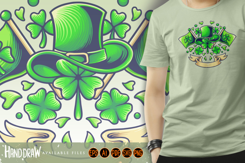 happy-st-patricks-flag-with-vintage-banner-illustration