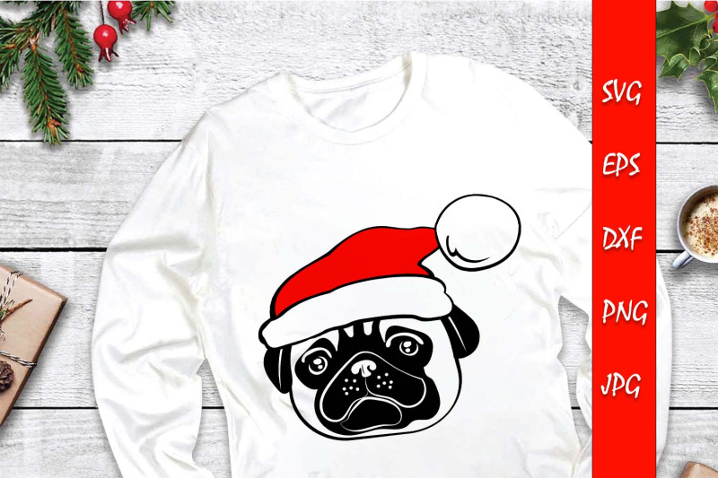 cute-svg-pug-dog-with-christmas-santa-hat-file