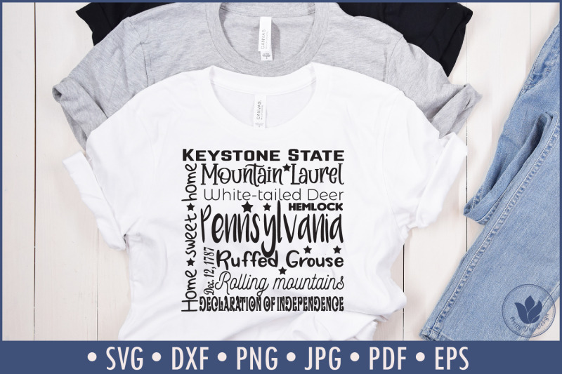 state-of-pennsylvania-cut-file-square-typography