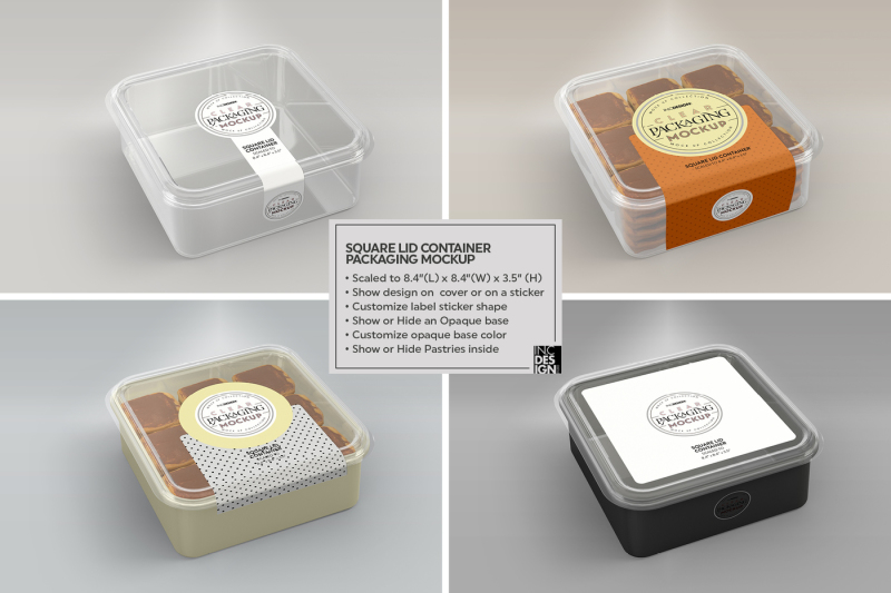 Download Vol.1: Clear Plastic Food Containers Packaging Mock Up ...
