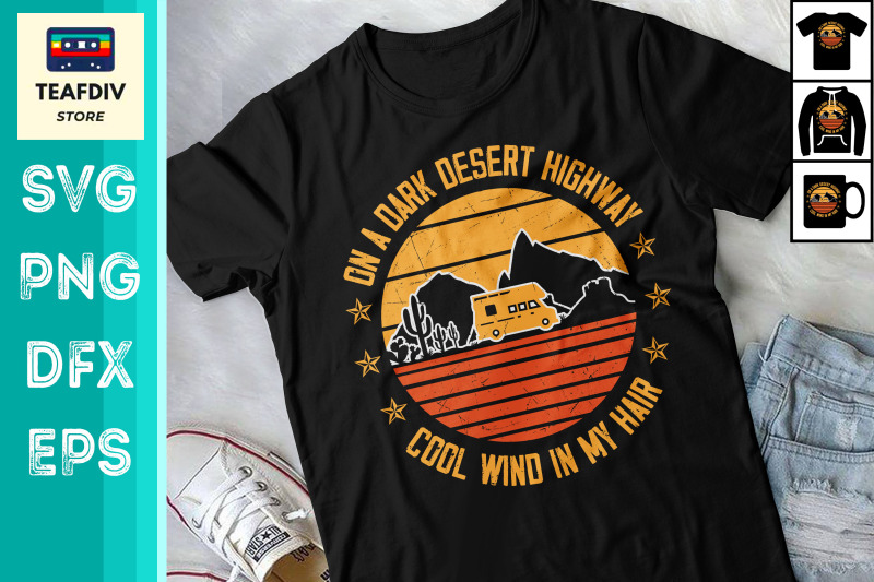 on-a-dark-desert-highway-camping-svg