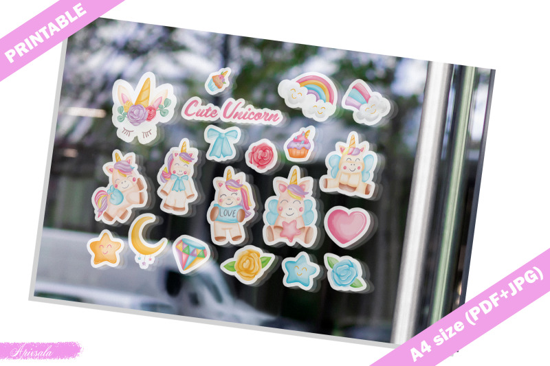 cute-unicorn-watercolor-printable-sticker