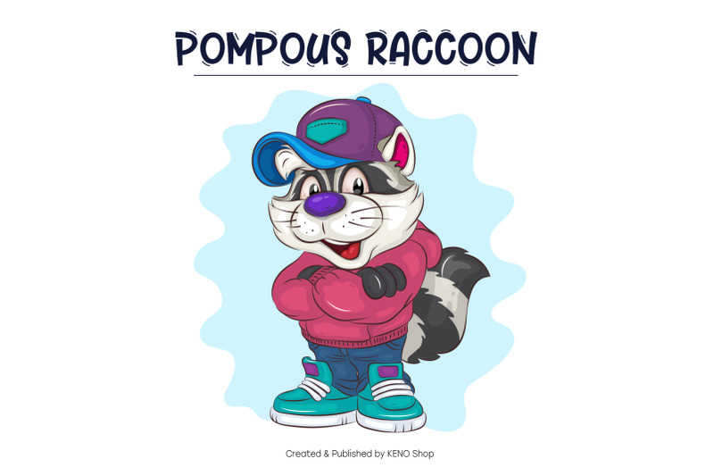 pompous-cartoon-raccoon-t-shirt-png-svg