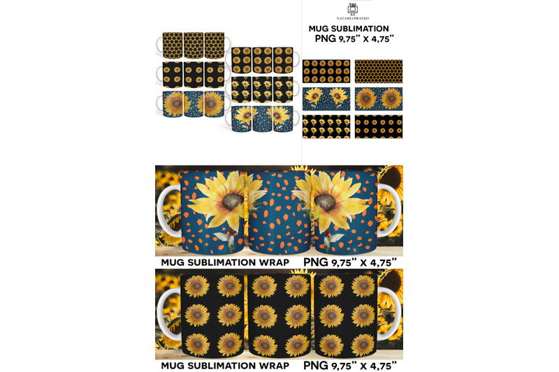 sunflower-mug-wrap-bundle-floral-mug-sublimation