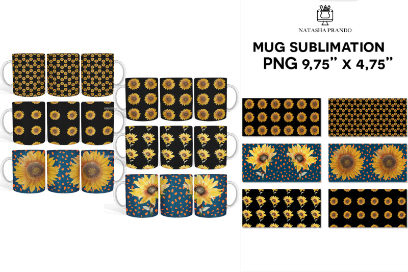 sunflower-mug-wrap-bundle-floral-mug-sublimation