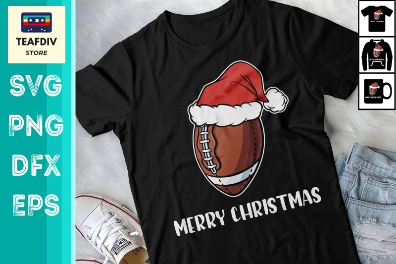 christmas-football-ball-santa-hat-svg