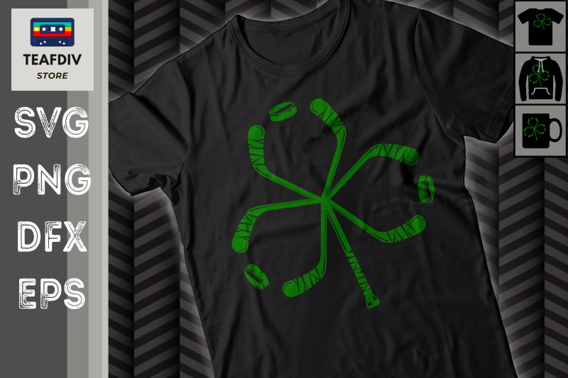 st-patrick-day-ice-hockey-stick-shamrock