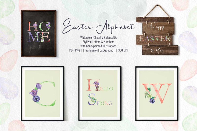 easter-alphabet-watercolor-clipart-stylized-letters-and-numbers