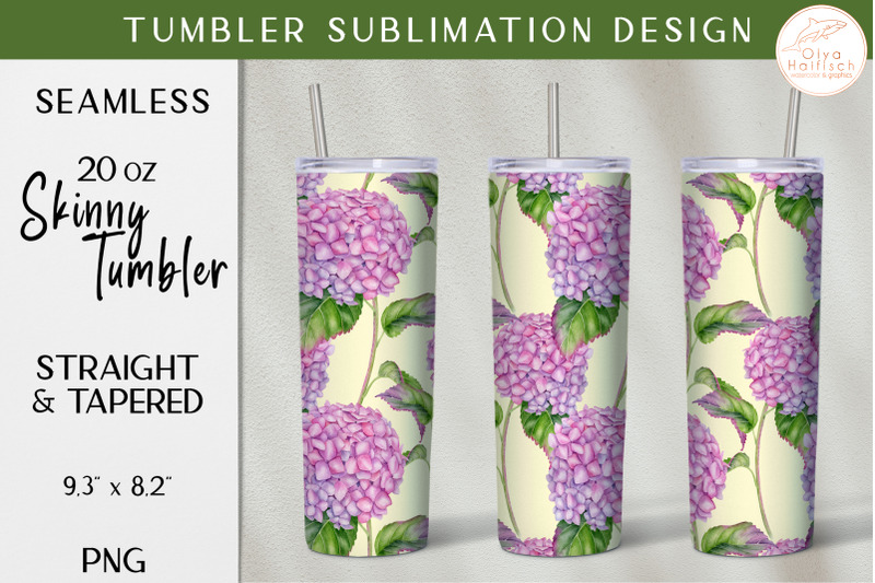 watercolor-hydrangea-tumbler-sublimation-20oz-floral-skinny-tumbler