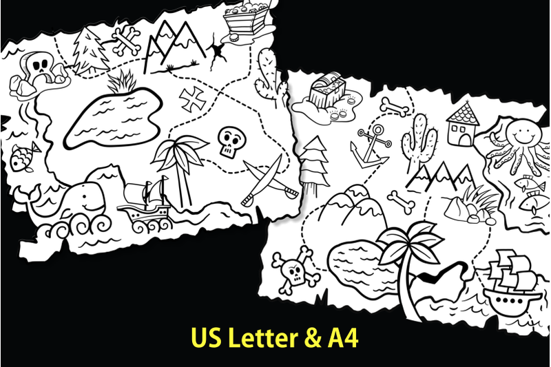 jake treasure map coloring page