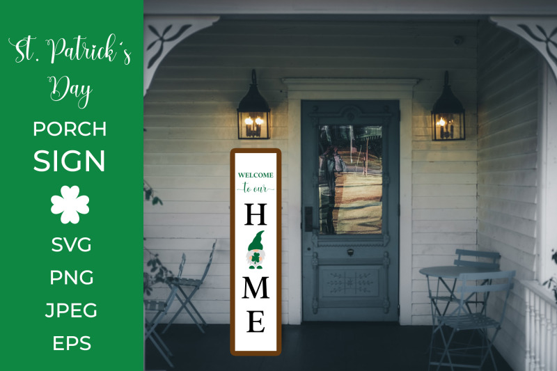 st-patricks-day-gnome-welcome-vertical-porch-sign-svg