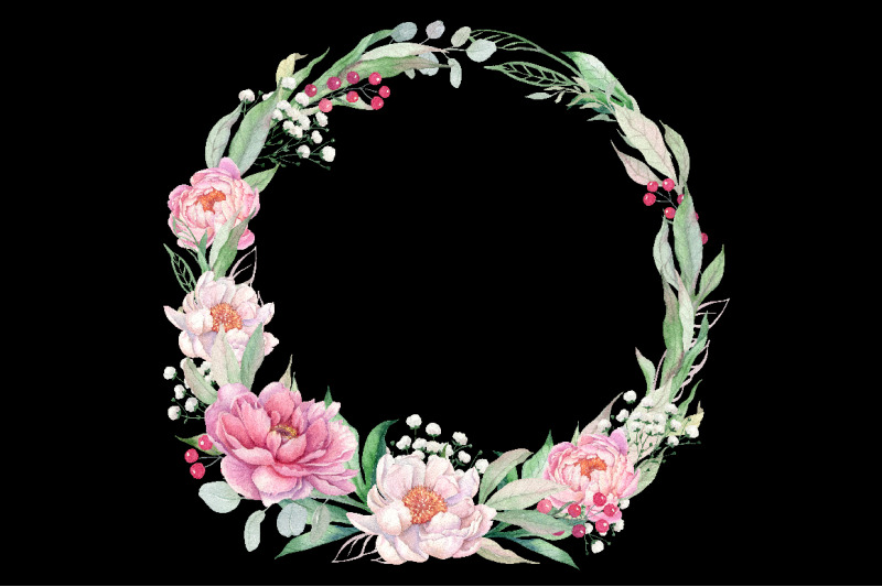 peonies-wreath-watercolor-clipart-pink-floral-png-clip-art
