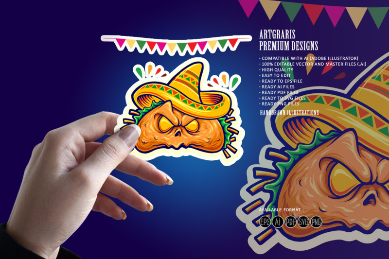 scary-delicious-tacos-restaurant-mascot-illustration