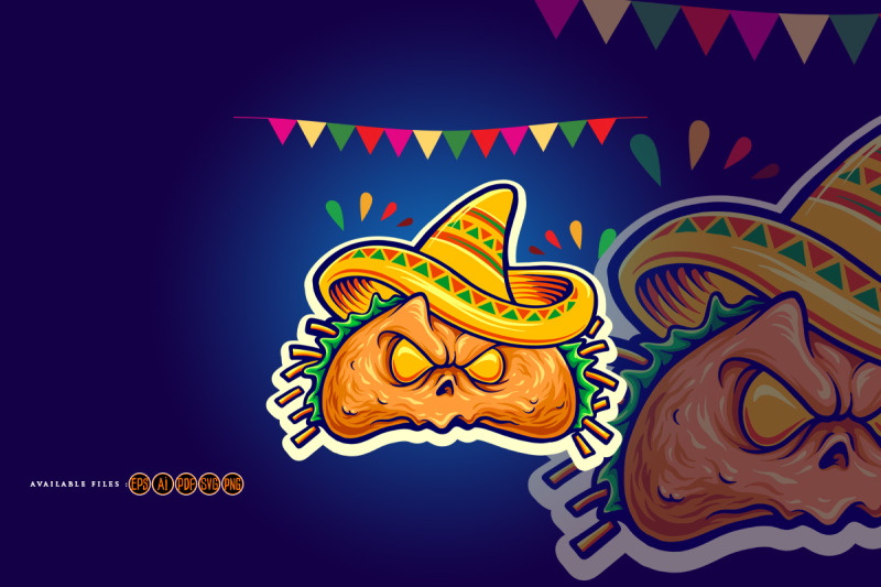 scary-delicious-tacos-restaurant-mascot-illustration