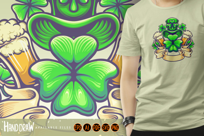 st-patricks-hat-beer-day-vintage-banner-illustration